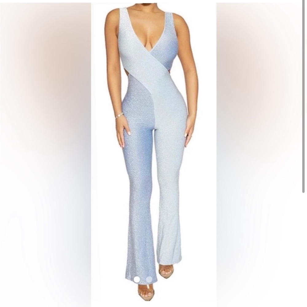 Naked wardrobe glittery blue Jumpsuit